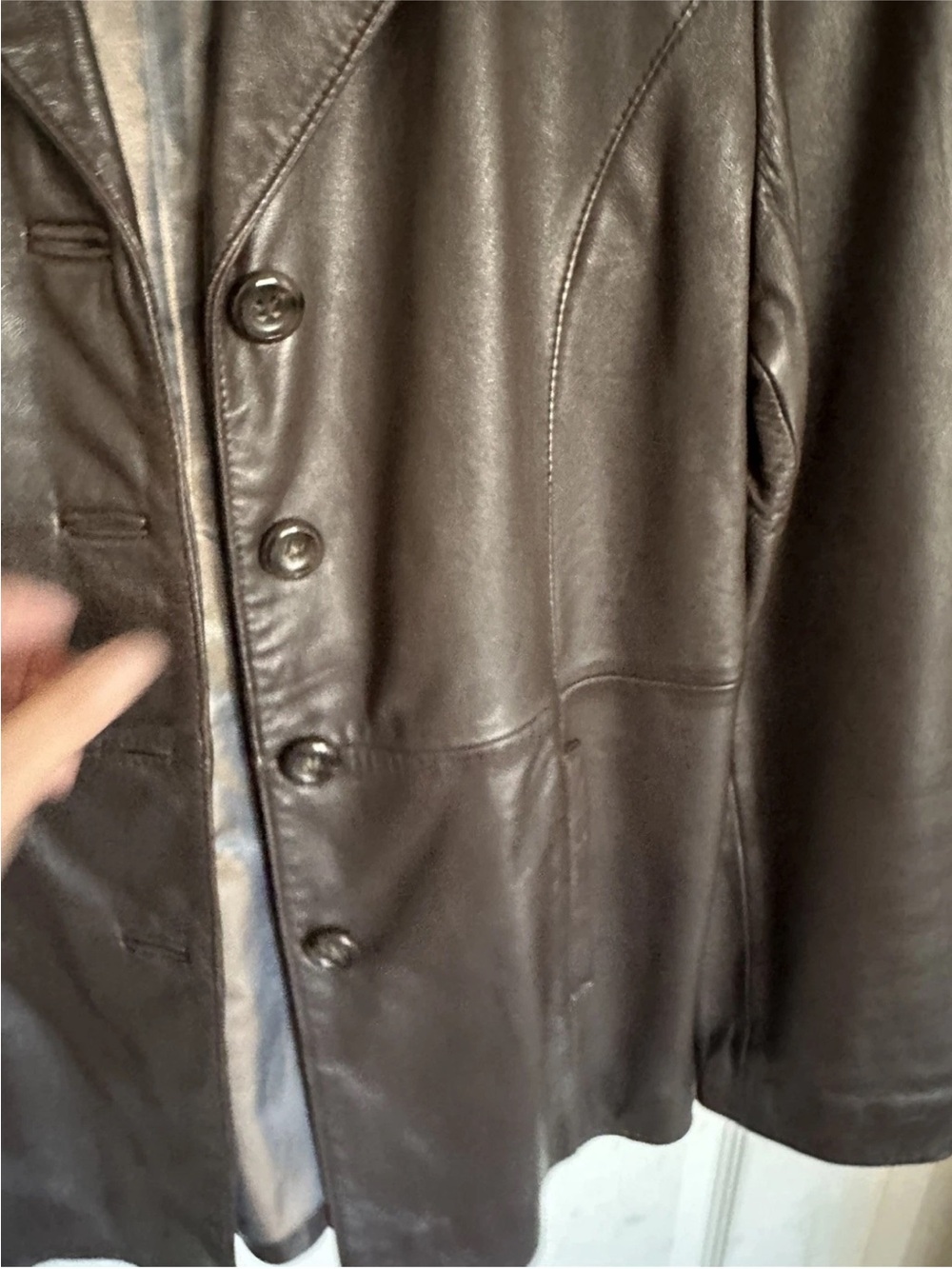 Women's lambskin leather size S Brown Leather Jacket blazer - Picture 5 of 10